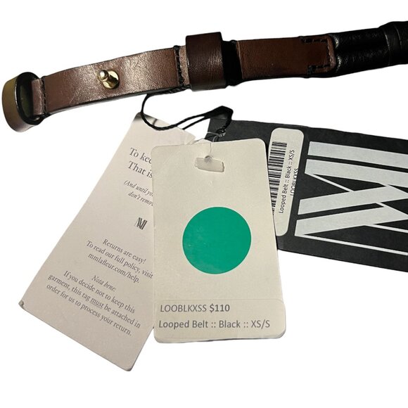 MM LAFLEUR Looped leather belt NWT $110 XS / S